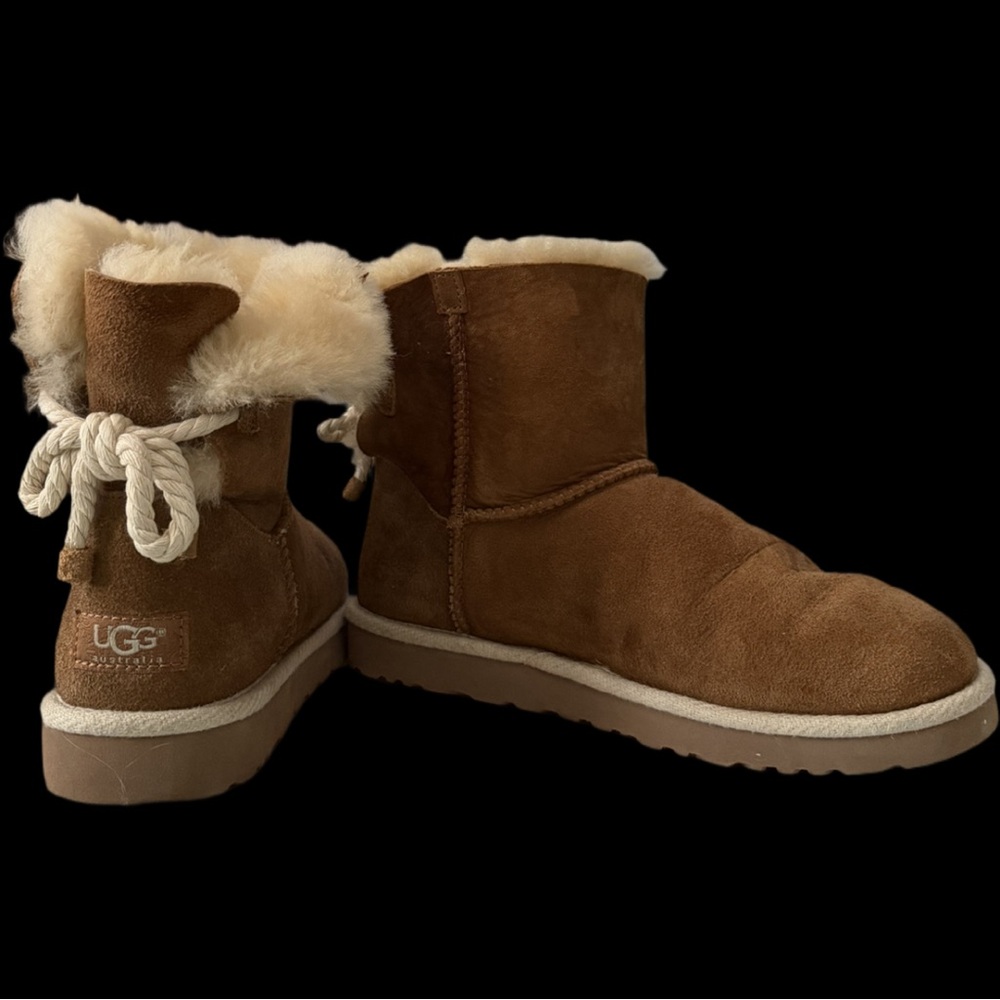 UGG Australia Original Women’s Selene Bow Nautical Rope In Chestnut Size 8 - Picture 6 of 6